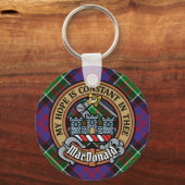 Porte-clés Clan MacDonald de Clanranald Crest sur Tartan (Recto)