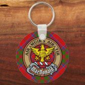 Porte-clés Clan MacDonald de Keppoch Crest sur Tartan (Recto)