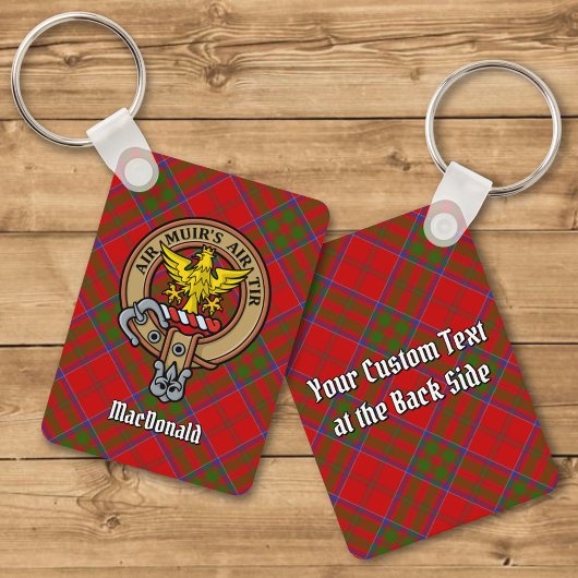Porte-clés Clan MacDonald de Keppoch Crest sur Tartan
