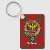 Porte-clés Clan MacDonald de Keppoch Crest sur Tartan (Recto)