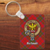 Porte-clés Clan MacDonald de Keppoch Crest sur Tartan (Recto)