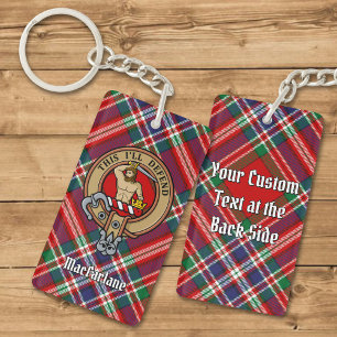Porte-clés Clan MacFarlane Crest sur Red Tartan