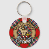 Porte-clés Clan MacFarlane Crest sur Tartan Porte - clé (Recto)