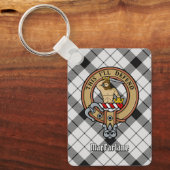 Porte-clés Clan MacFarlane Crest sur tarte noir et blanc (Recto)