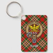 Porte-clés Clan MacGill Crest over Tartan Keychain (Recto)