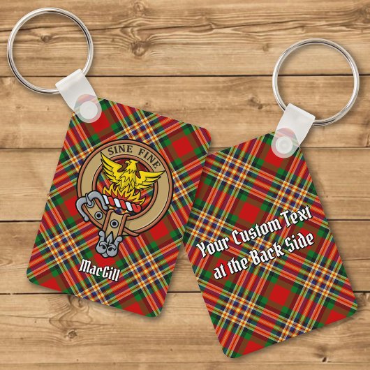 Porte-clés Clan MacGill Crest over Tartan Keychain