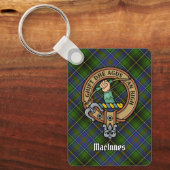 Porte-clés Clan MacInnes Crest sur Tartan (Recto)