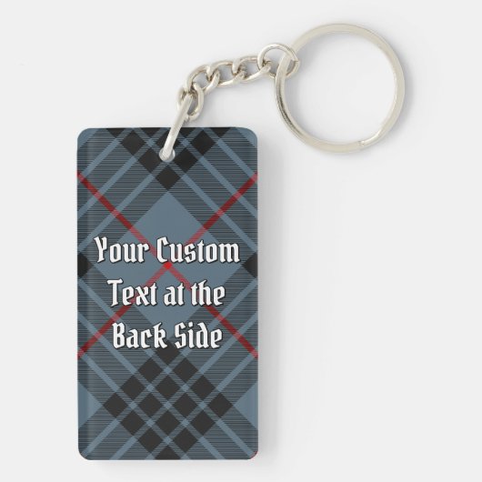 Porte-clés Clan MacKay Crest sur Blue Tartan (Dos)
