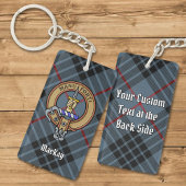 Porte-clés Clan MacKay Crest sur Blue Tartan