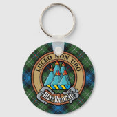 Porte-clés Clan MacKenzie Crest sur Tartan (Recto)
