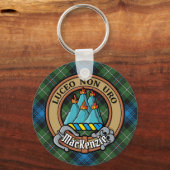 Porte-clés Clan MacKenzie Crest sur Tartan (Recto)
