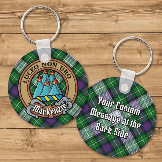 Porte-clés Clan MacKenzie Crest sur Tartan de robe