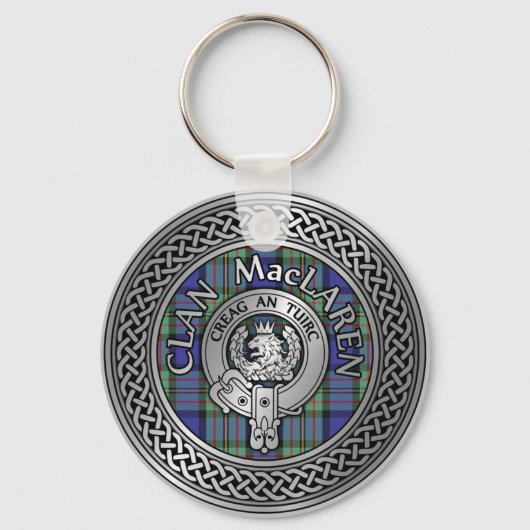 Porte-clés Clan MacLaren Crest & Tartan Knot (Recto)