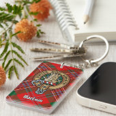 Porte-clés Clan MacLean Crest sur Tartan (Devant droit)