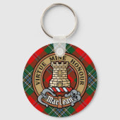 Porte-clés Clan MacLean Crest sur Tartan (Recto)