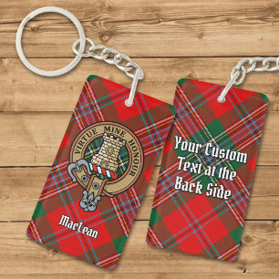 Porte-clés Clan MacLean Crest sur Tartan