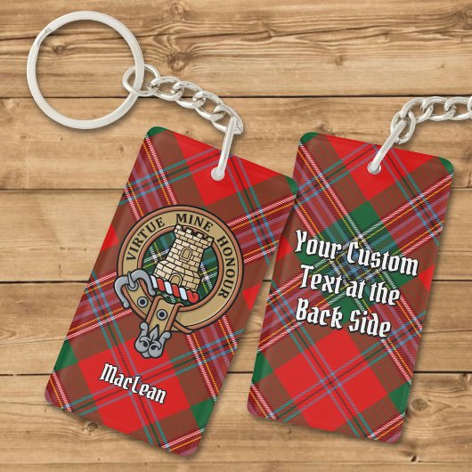 Porte-clés Clan MacLean Crest sur Tartan