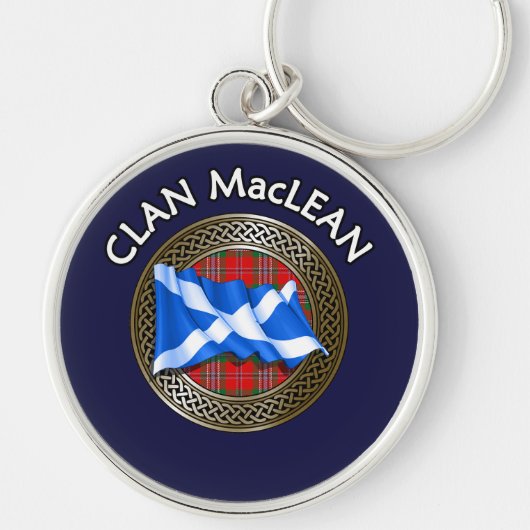 Porte-clés Clan MacLean Tartan Knot & Drapeau (Devant)