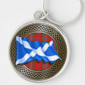 Porte-clés Clan MacLean Tartan Knot & Drapeau (Devant)
