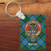 Porte-clés Clan MacLeod Crest sur Tartan Porte - clé (Recto)