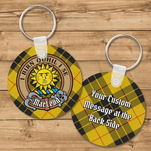 Porte-clés Clan MacLeod de Lewis Crest sur Tartan