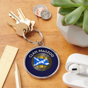 Porte-clés Clan MacLeod Tartan Knot & Drapeau