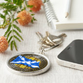 Porte-clés Clan MacLeod Tartan Knot & Drapeau (Côté)