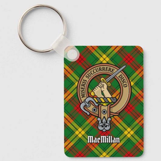 Porte-clés Clan MacMillan Crest sur Tartan (Recto)