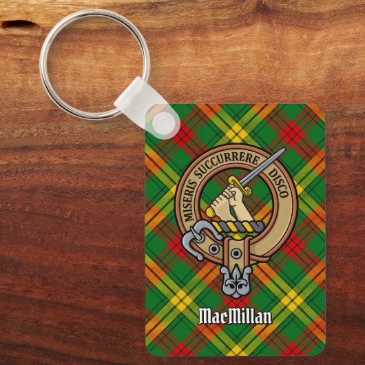 Porte-clés Clan MacMillan Crest sur Tartan (Recto)