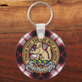 Porte-clés Clan MacPherson Crest sur la chasse Tartan (Recto)