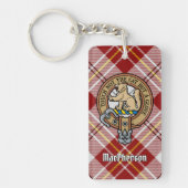 Porte-clés Clan MacPherson Crest sur la robe rouge Tartan (Devant)