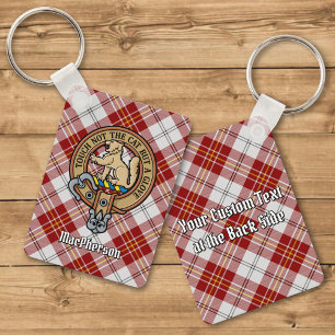 Porte-clés Clan MacPherson Crest sur la robe rouge Tartan