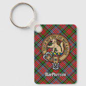 Porte-clés Clan MacPherson Crest sur Tartan Porte - clé (Recto)
