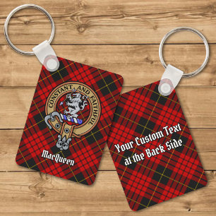 Porte-clés Clan MacQueen Crest sur Tartan