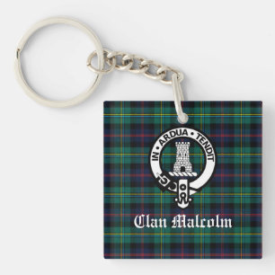 Porte-clés Clan Malcolm Crest Badge et Tartan