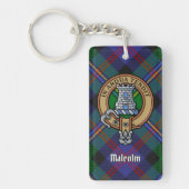 Porte-clés Clan Malcolm Crest over Tartan (Devant)