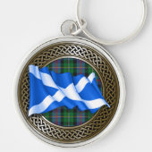 Porte-clés Clan Malcolm Tartan Knot & Drapeau (Devant)