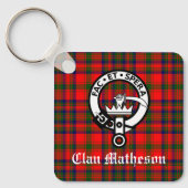 Porte-clés Clan Matheson Crest Badge et Tartan (Recto)