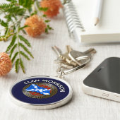 Porte-clés Clan Morrison Tartan Knot & Drapeau (Côté)