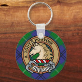 Porte-clés Clan Oliphant Crest sur Tartan (Recto)