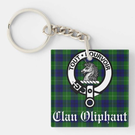 Porte-clés Clan Oliphant Crest & Tartan (Devant)