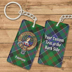 Porte-clés Clan Paterson Crest sur Tartan