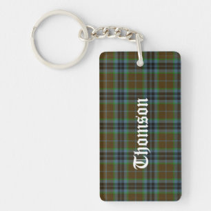 Porte-clés Clan personnalisé Thomson Tartan Plaid Porte - clé