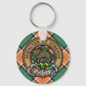 Porte-clés Clan Pollock Crest sur Tartan (Recto)
