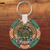 Porte-clés Clan Pollock Crest sur Tartan (Recto)