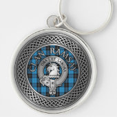 Porte-clés Clan Ramsay Crest & Hunting Tartan Knot (Devant)