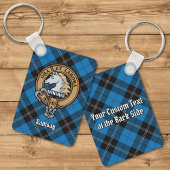 Porte-clés Clan Ramsay Crest sur Blue Hunter Tartan