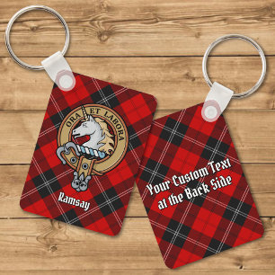 Porte-clés Clan Ramsay Crest sur Red Tartan