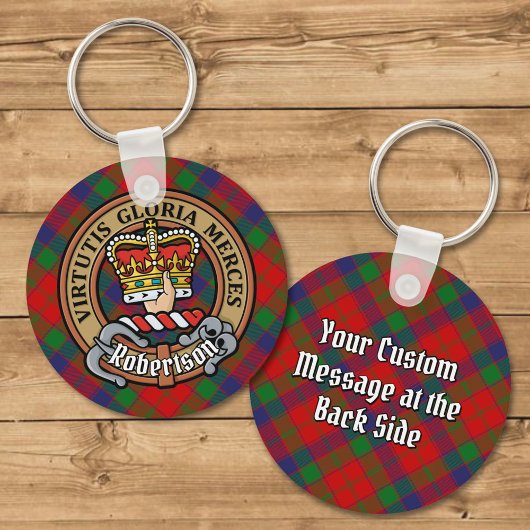 Porte-clés Clan Robertson Crest sur Tartan
