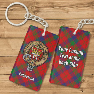 Porte-clés Clan Robertson Crest sur Tartan
